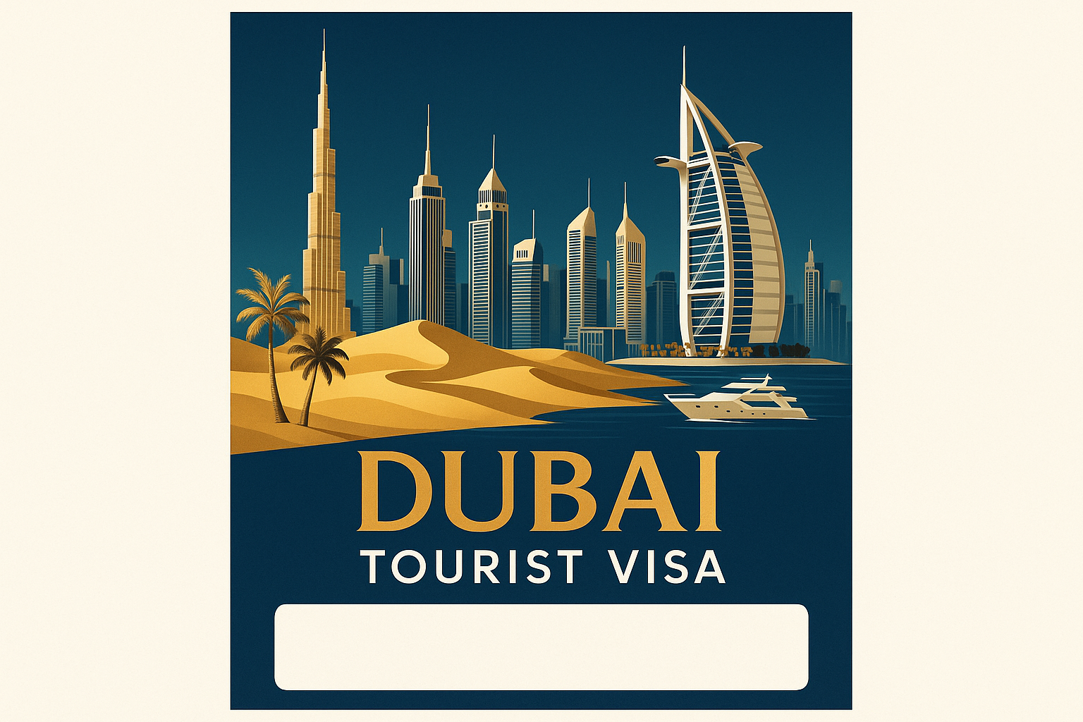 create a dubai tourist visa poster to use for my product page