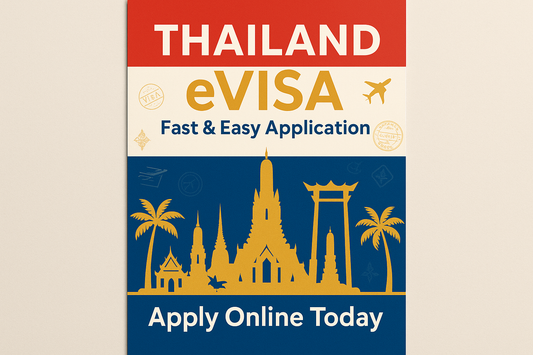 create a thailand evisa poster to use as a product image for our visa application services
