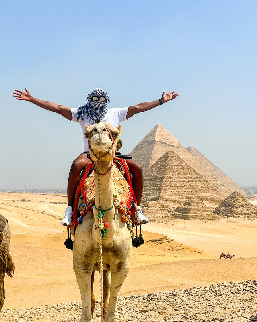 Camel ride at the Pyramids on the December 2026 Egypt tour