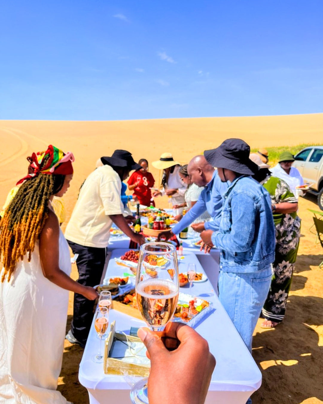 Thrifty Adventures travellers in Namibia over New Year